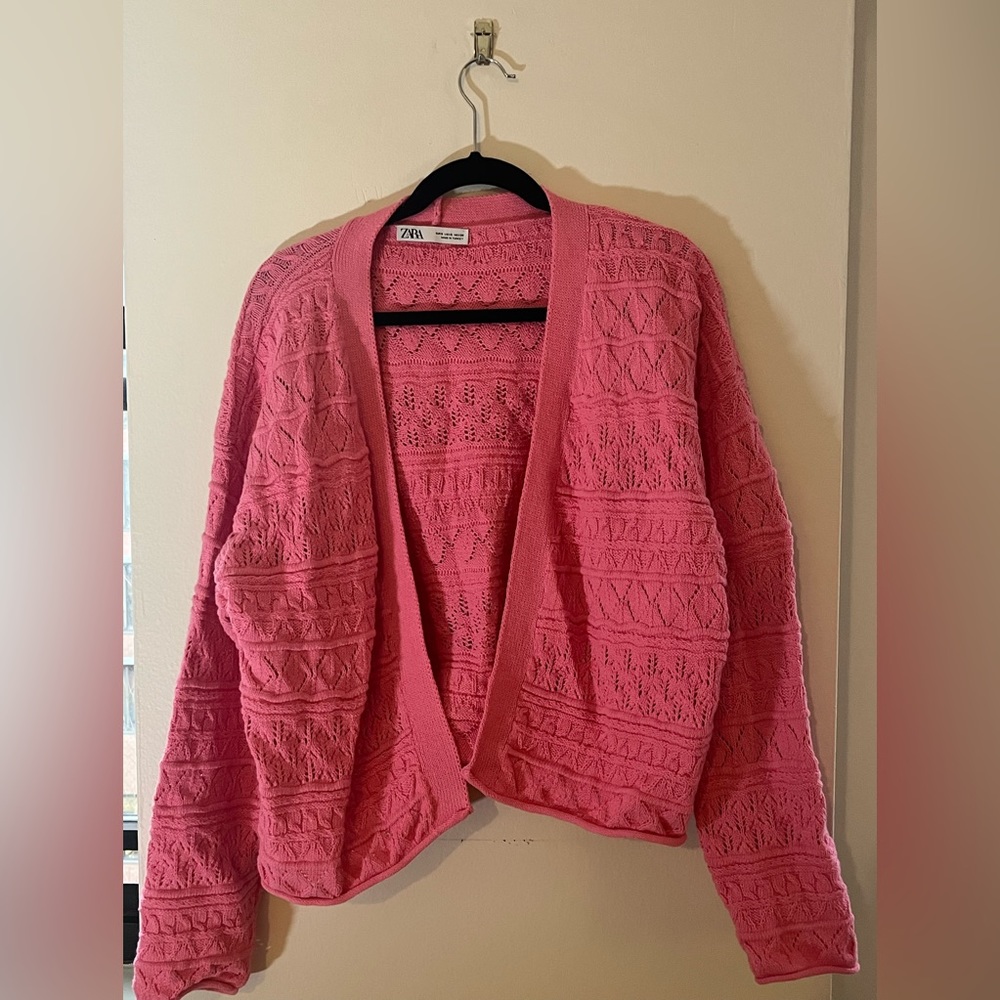Zara Crochet Knit Open Cardigan